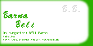 barna beli business card